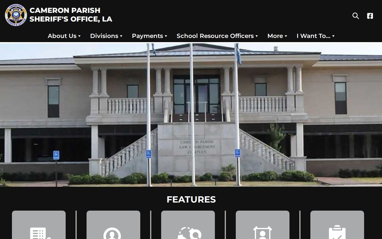 Cameron Parish Sheriff official website interface